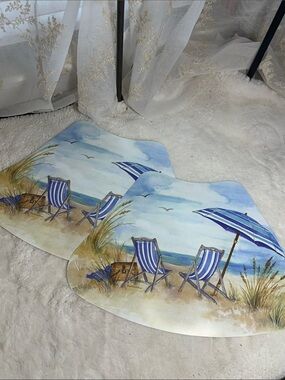 set of 2 vinyl Keller Charles beach/coast placemats